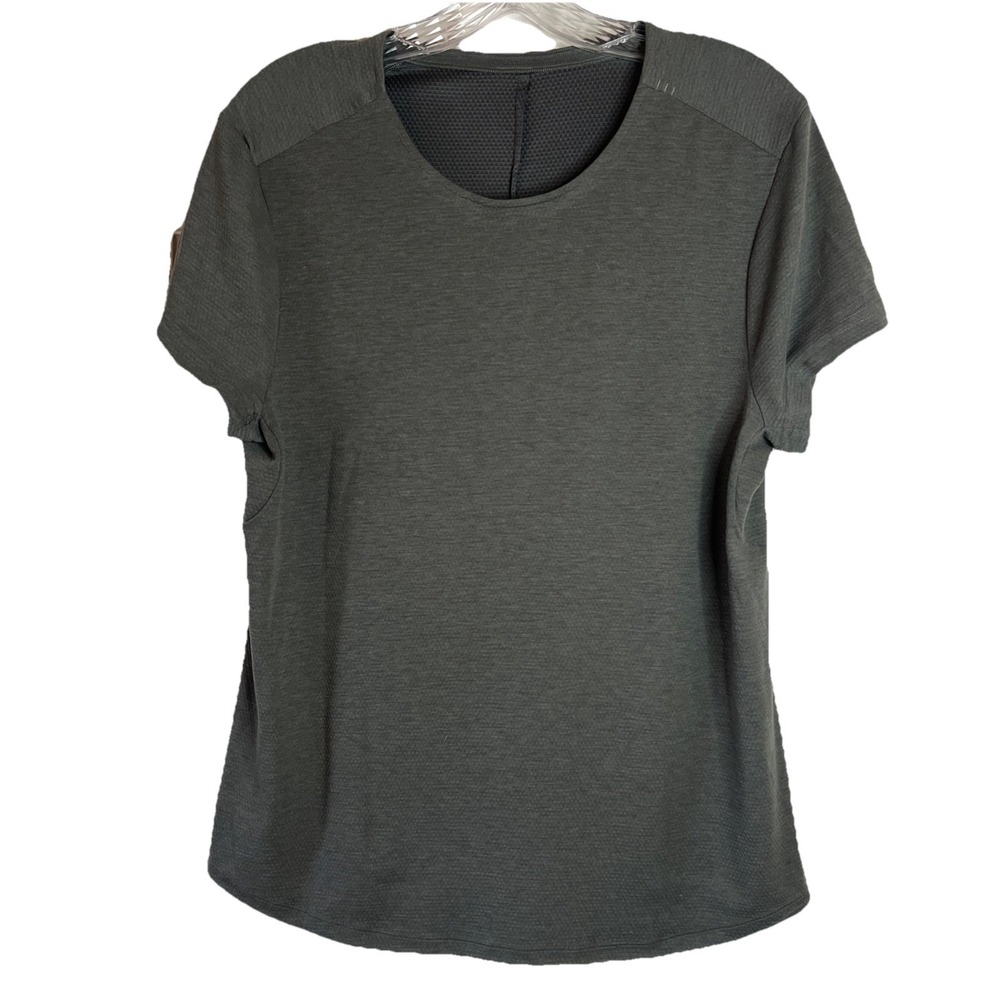 Lululemon Women's Army Green Workout Tee Sz S/M